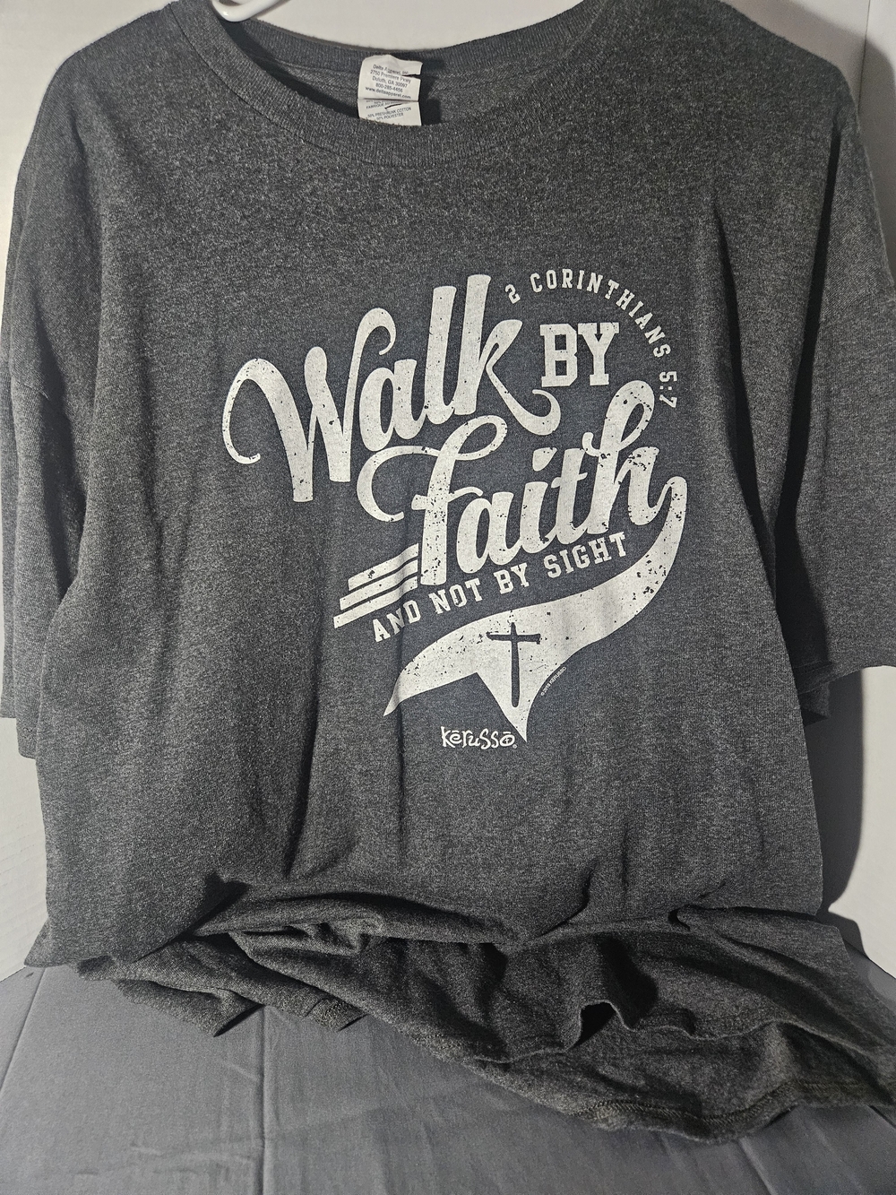 Delta Charcoal 'Walk By Faith' Graphic Tee
